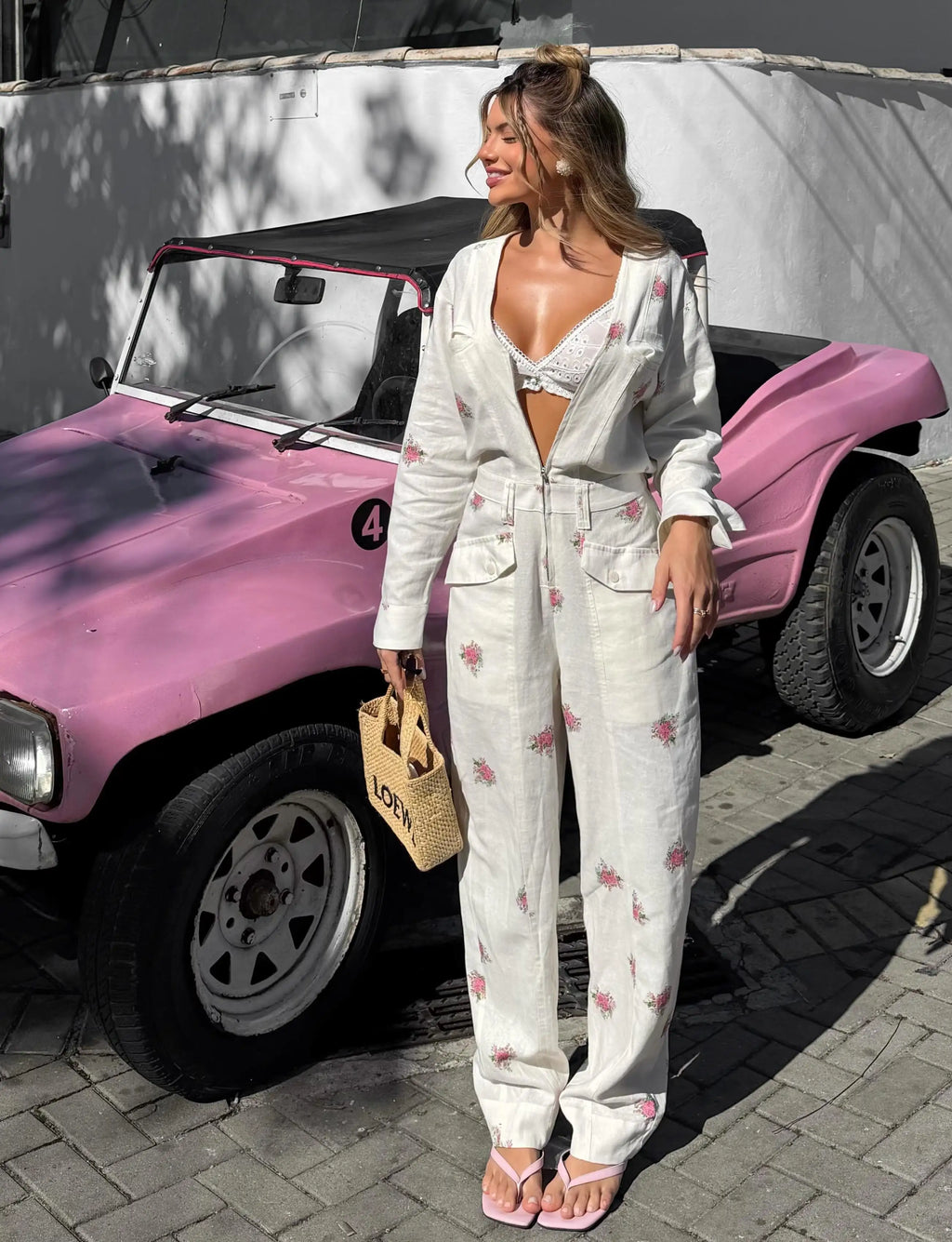 Printed Lace PatchWork Women's Jumpsuit V Neck Long Sleeves Jumpsuits Slim Fit Jumpsuit for Lady 2026 Summer Club Tops