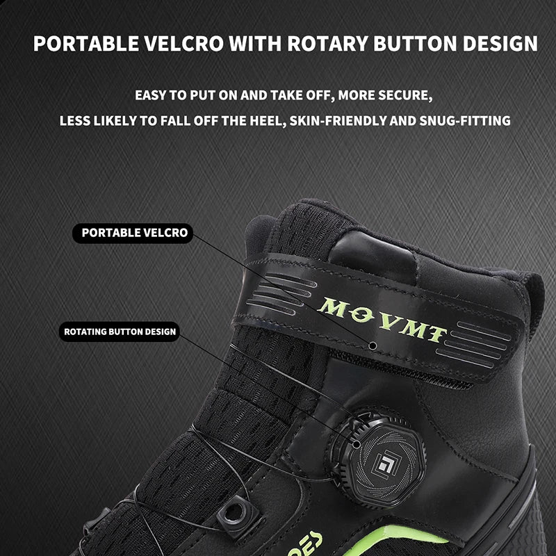 Motorcycle Riding Shoes Men's Breathable Leather Boots Casual Comfortable Slip-On Ankle Boots for Urban Cycling