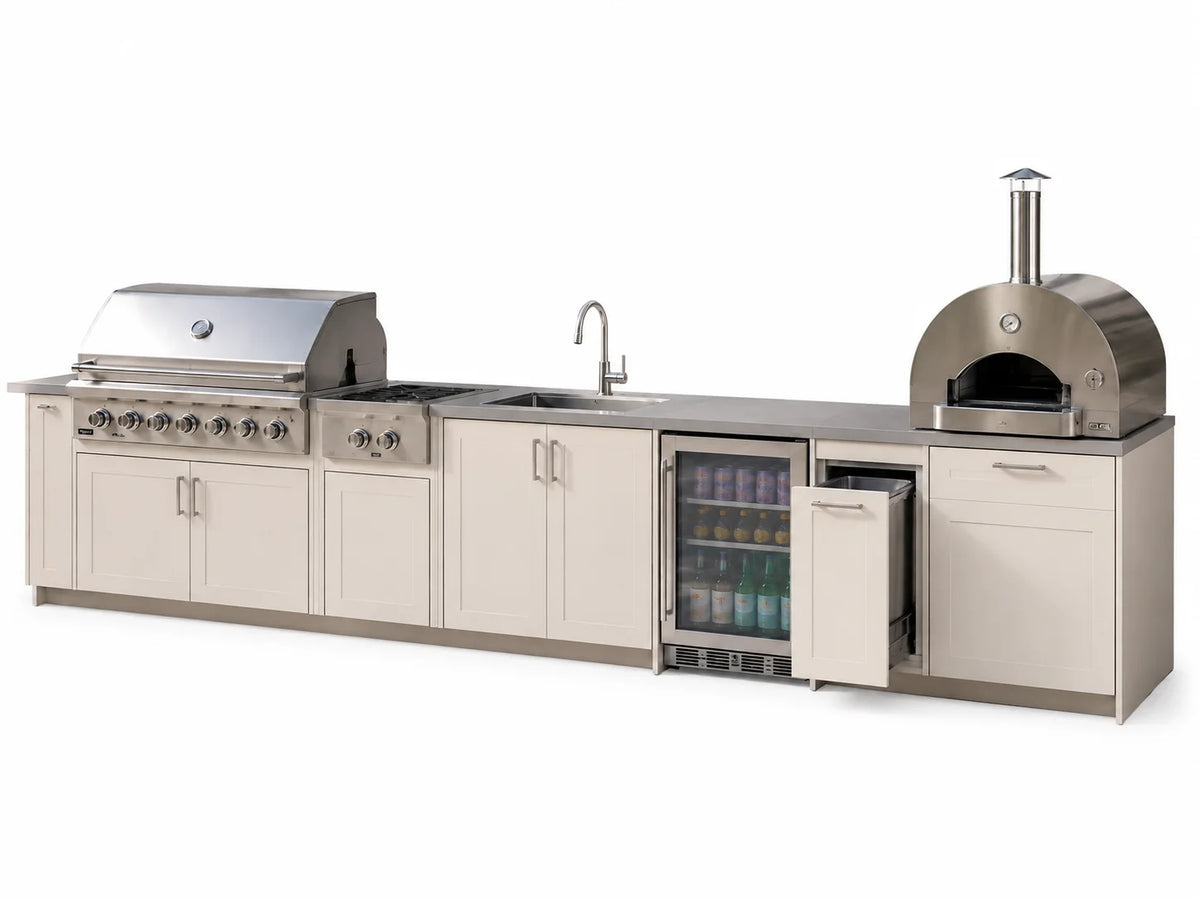 Custom 304 Stainless Steel Outdoor Kitchen Island Modular Patio Outdoor Cooking Grill Cabinet with Sink for Courtyard & Terrace