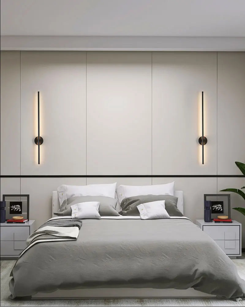 Nordic LED Wall Lights with Touch Dimmable Switch Black 40/55/60/80/100cm Interior LED Wall Lamps Wall Sconce Lighting Fixtures