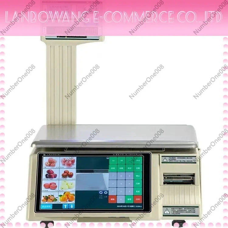 AI Smart Recognition Barcode Scale 30kg Label Printing Weighing Scale for Supermarket Fruit Store Retail POS Dropshipping