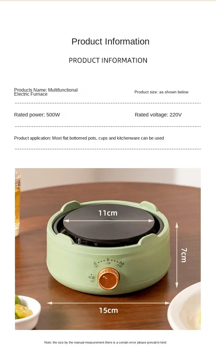 EU/US/UK New Electric Cookware Heating Base 500W Electric Heater Coffee Stove Home Manual Adjustable Temperature Cooking Heater