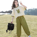 5 6 8 10 12 14 Years Summer Girls Clothing Sets Cute Rabbit Tops + Pants 2Pcs Outfits Kids Tracksuit Teenagers New Kids Clothes