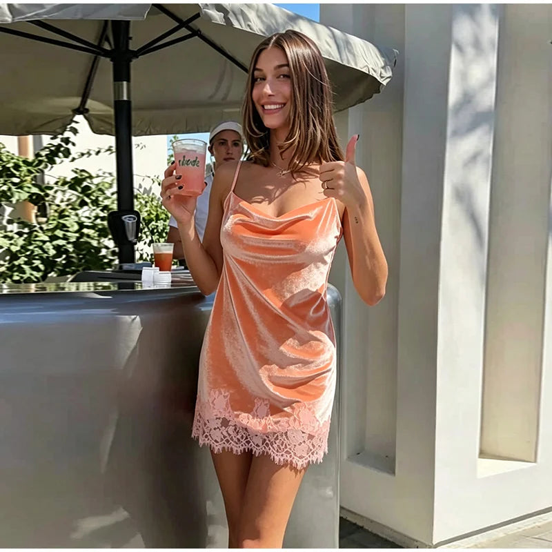 Sexy Sequined Women's Dress Sleeveless V-Neck Sling Loose Lady Mini Dresses 2026 Summer Autumn Chic Female Vacation Robe
