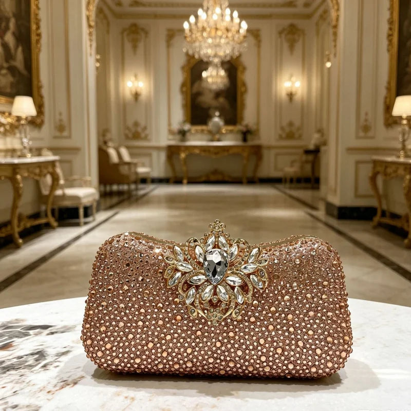Luxurious Rhinestone Elegant Rhinestone Clasp Clutch Bag Women's Fashionable Elegant Evening Clutch Bag