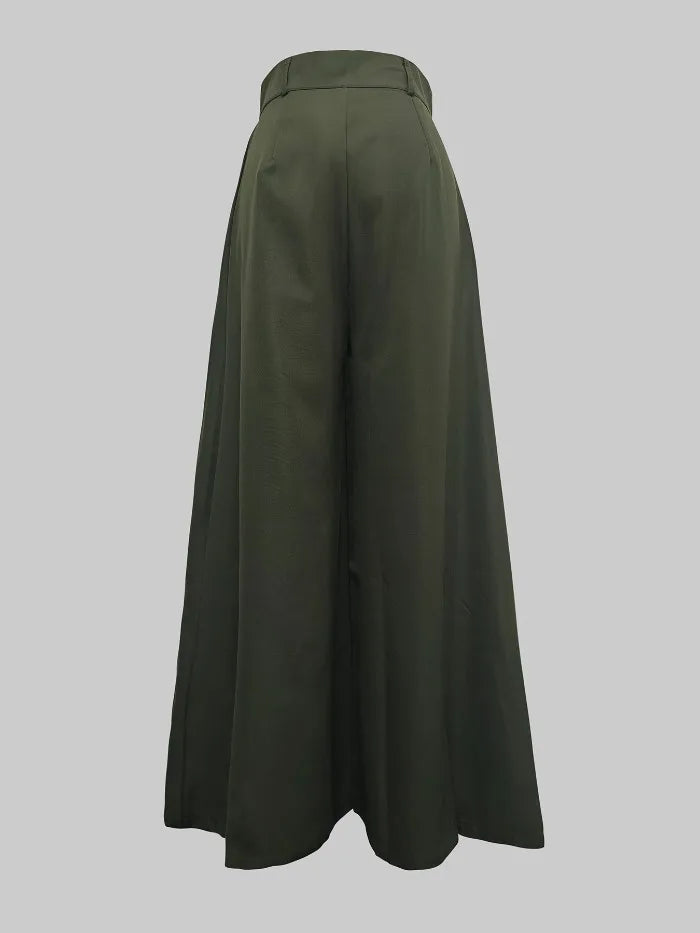 UOOZEE Women Fashion Solid Color High Waisted Wide Leg Pants 2025 New Spring Summer Loose Casual Simple Oversized Trousers