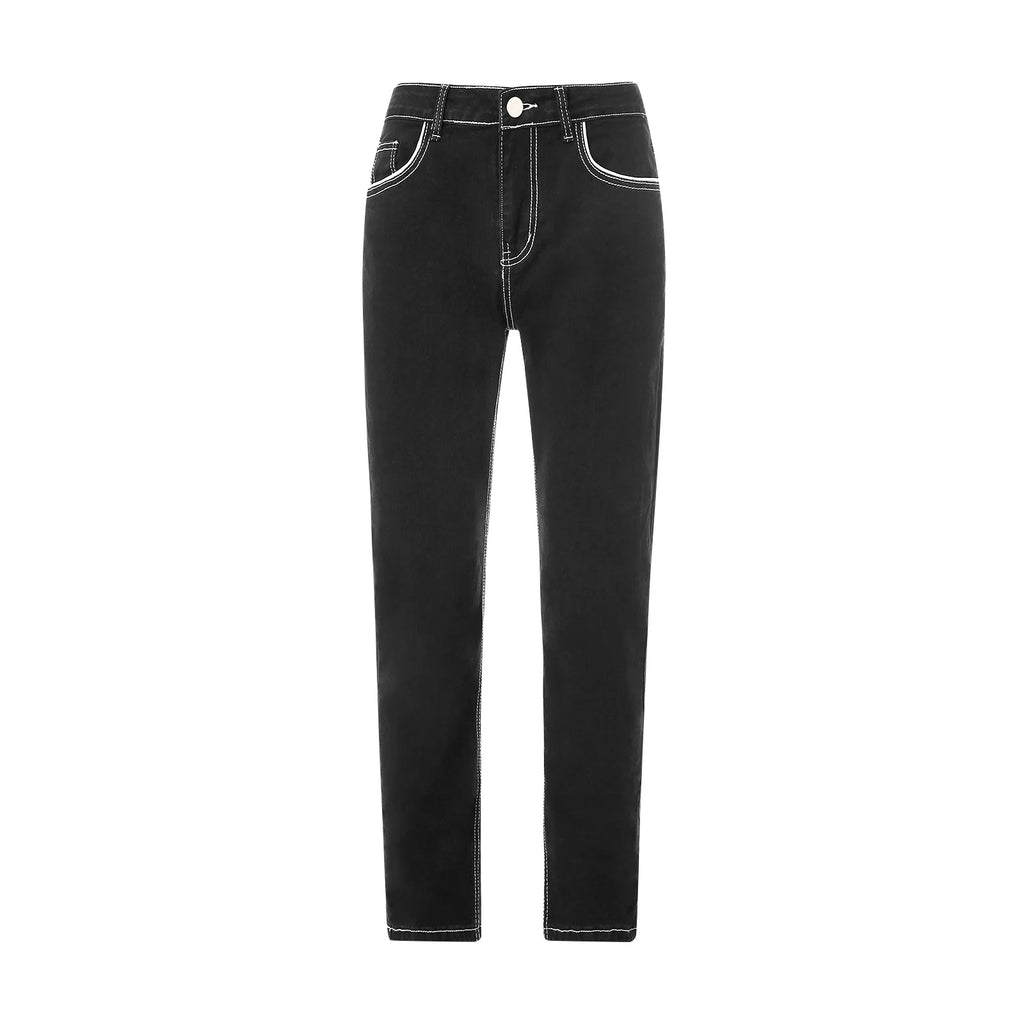 Kakan - High-quality Men's Personalized Double-line Jeans, New Dark Blue, Light Blue, Black Jeans K05-8878 In Spring and Autumn