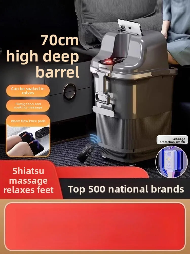 Heated constant temperature automatic foot bath household electric massage foot bath high and deep over the calf knee
