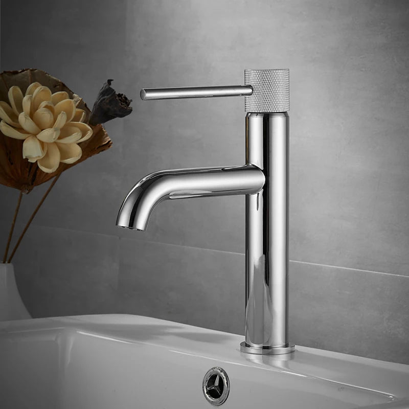 Basin Faucet Bathroom Sink Mixer Hot and Cold Brush Gold Faucet Brass Matte Black Decked Single Lever Water Tap