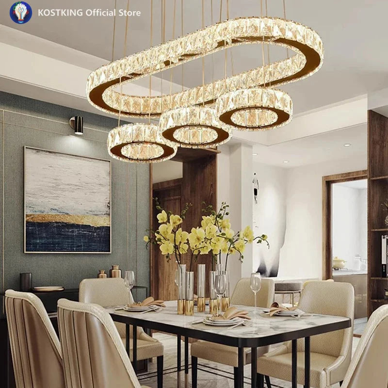 Home Decoration Pendant Lights Luxury Crystal Living Room Chandelier Dining Room Pendant Lamp, Ceiling Light, Indoor Lighting