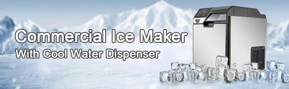 2 in 1 Commercial Ice Maker Machine 35kg/24h with Water Dispenser Electric for Household Outdoor and Hotel Use
