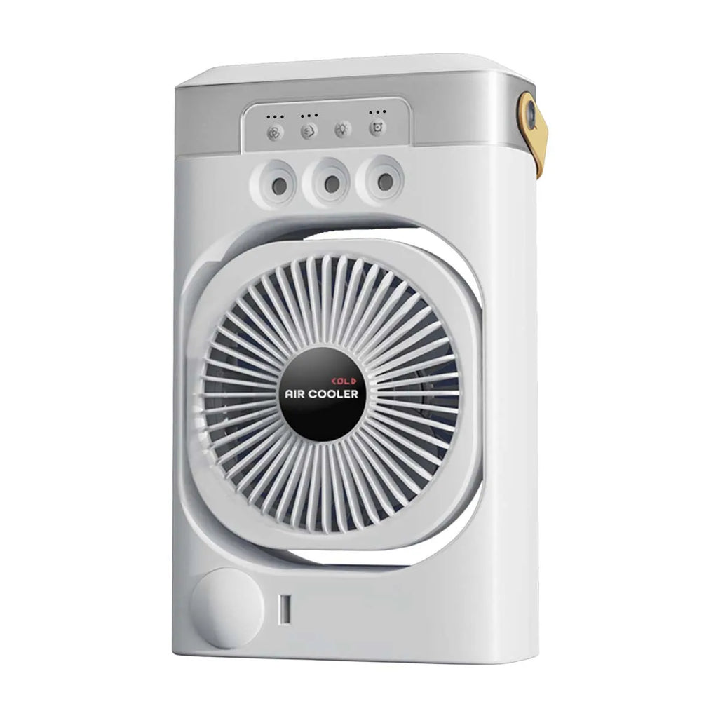 Summer Cooling Fan USB Electric Fan Portable Humidifier LED Night Light 3-in-1 Fan Air Conditioner Suitable for Home and Office