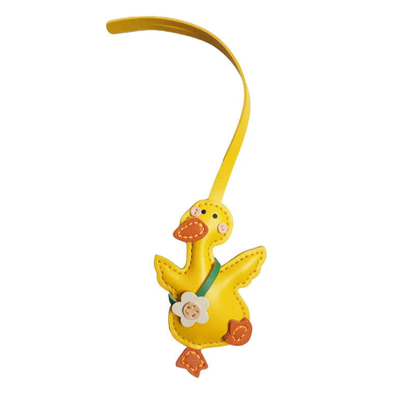 Cute Cartoon Duck Bag Charm High Quality Cute Leather Fashion Charm Bag Keyring Backpack Decoration Accessories Gifts