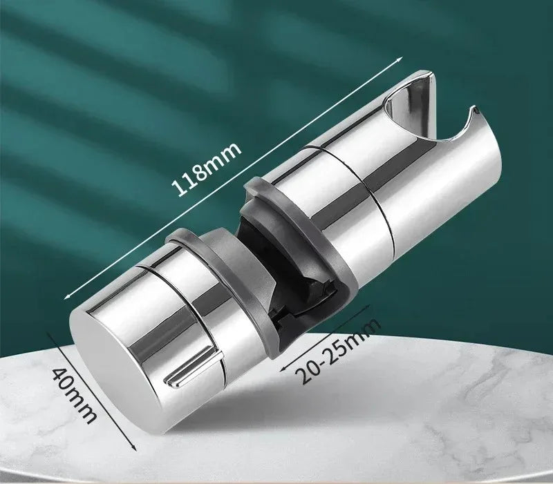 Universal Shower Head Holder Adjustable Showers Head Holder Clamp with Rotation for Bathroom Rail Mounting Shower Head