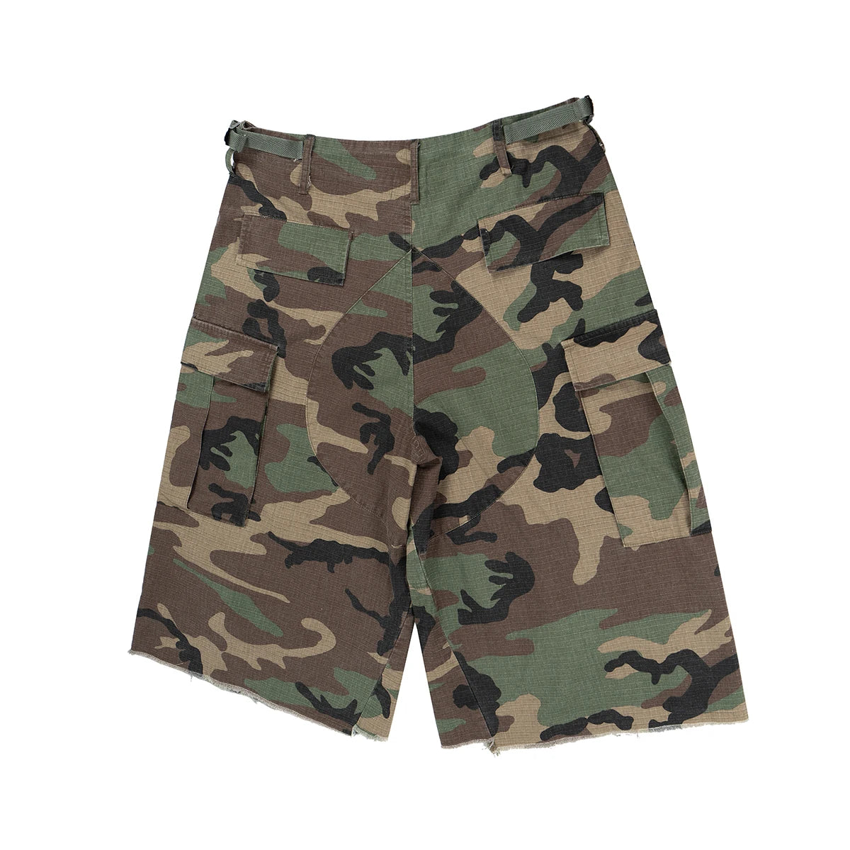 M65 Silhouette Camouflage Cargo Cropped Shorts for Men Wide Leg Patchwork Baggy Summer Shorts Oversized Loose Over Knee Pants
