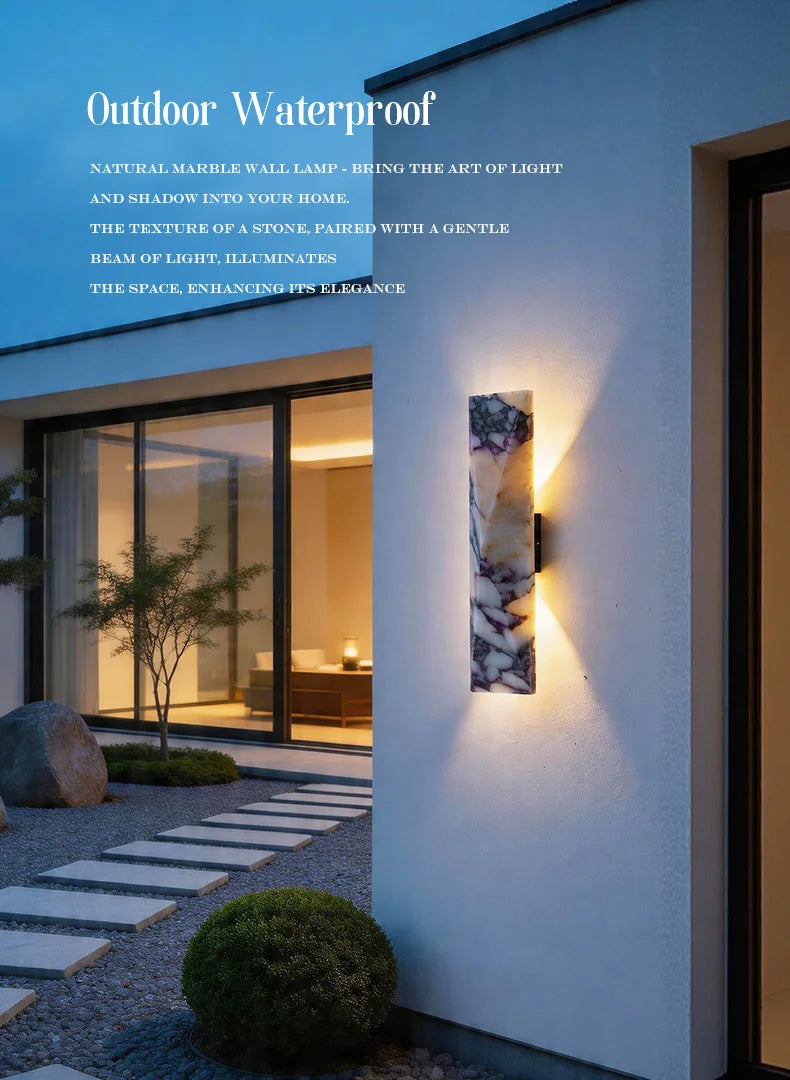 LED Outdoor Stone Wall Light Modern Villa Porch Garden Courtyard Exterior Wall Light Waterproof Garage Door Light