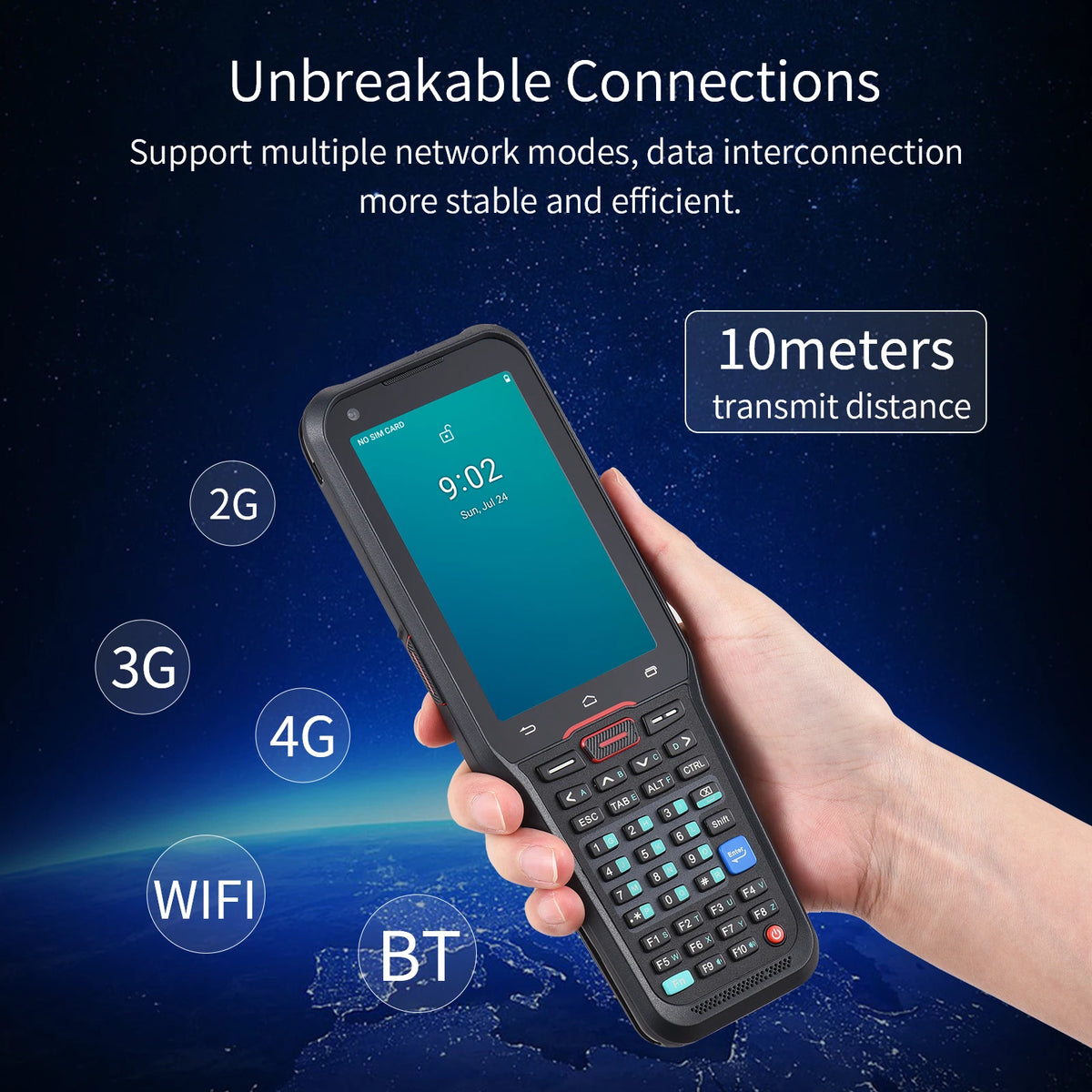 Android Rugged PDA Handheld Terminal 1D/2D QR Code Barcode Scanner NFC for Inventory Logistics Warehousing Data Collector