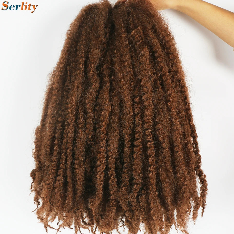 Marley Twist Braiding Hair Pre Stretched 1- 6 Packs Ombre Afro Kinky Curly Crochet Hair for Faux Locs Jumbo Marley Twists Hair