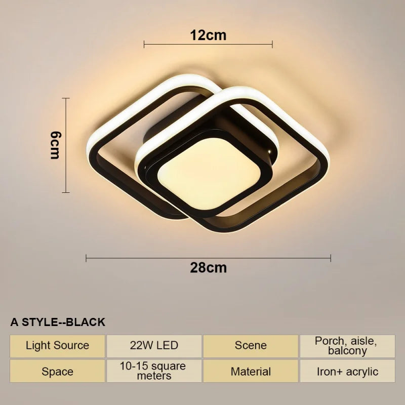 22W LED Ceiling Light Modern Ceiling Lamp Home Decoration Light Living Room Dining Room Bedroom Balcony  Aisle  Indoor Lighting