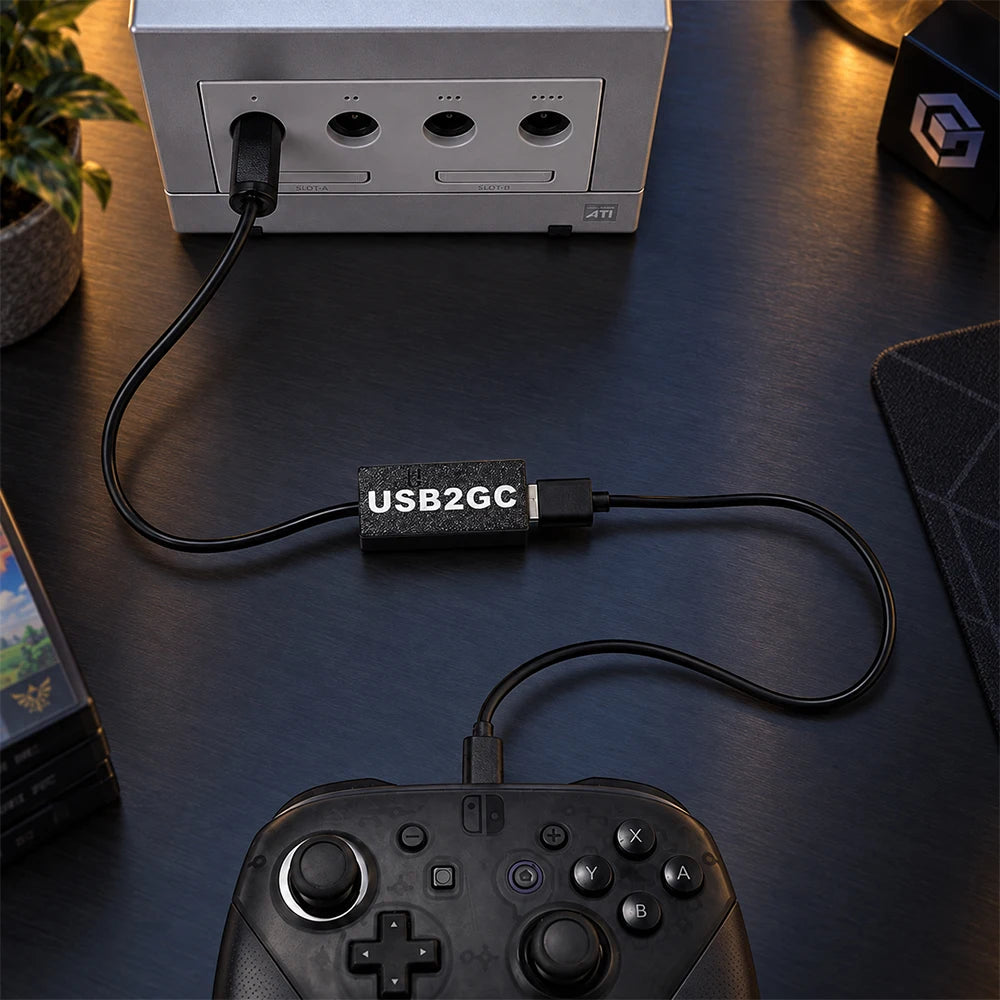 USB2GC USB Controller to NGC Adapter for GameCube Console Connect to Switch Pro, XBOX 360, PS3,PS4,PS5 USB Controllers