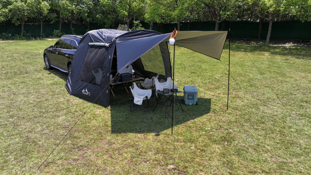 Camping Car Box Docking Tent, Portable Waterproof Car Rear Tent, 3-4 Person Extension Tent, Sunshade Tunnel Tent Outdoor