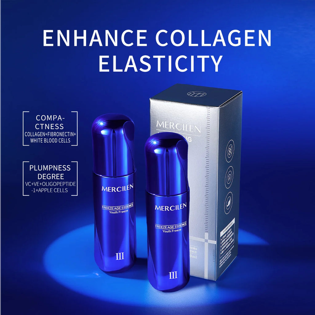 Mercilen Youth Freeze Essence 100ml, Contains Niacinamide, Hyaluronic Acid, Collagen, and Plant Squalane to Moisturize and Brighten Facial Skin, Making It Look Younger, Suitable for All Skin Types