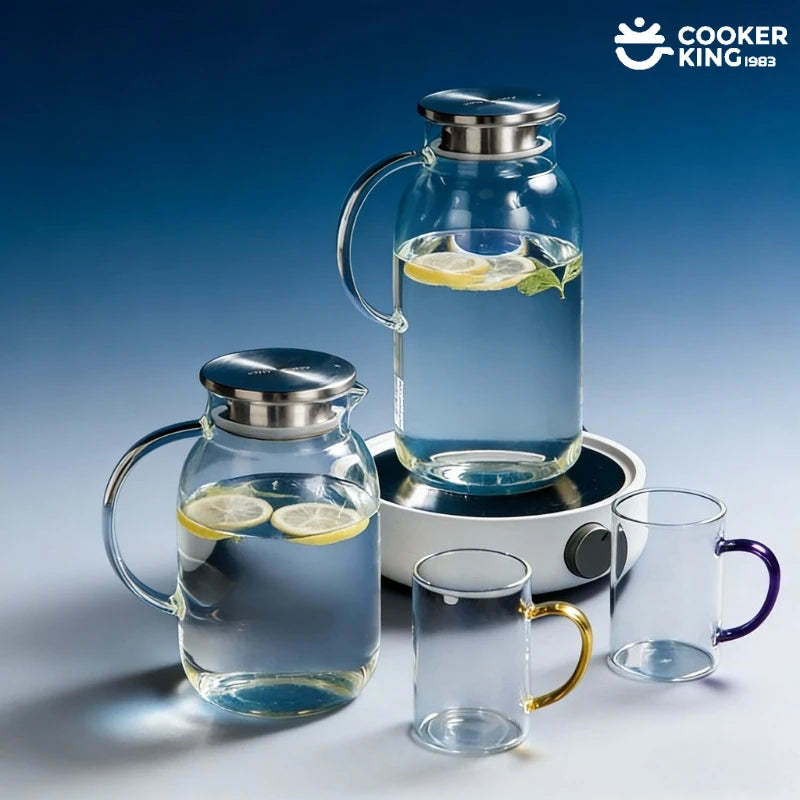COOKER KING 1.8/2.5L High Borosilicate Glass Large Capacity Glass Water Bottle Glass Water Bottle Water Bottle Bottle Water