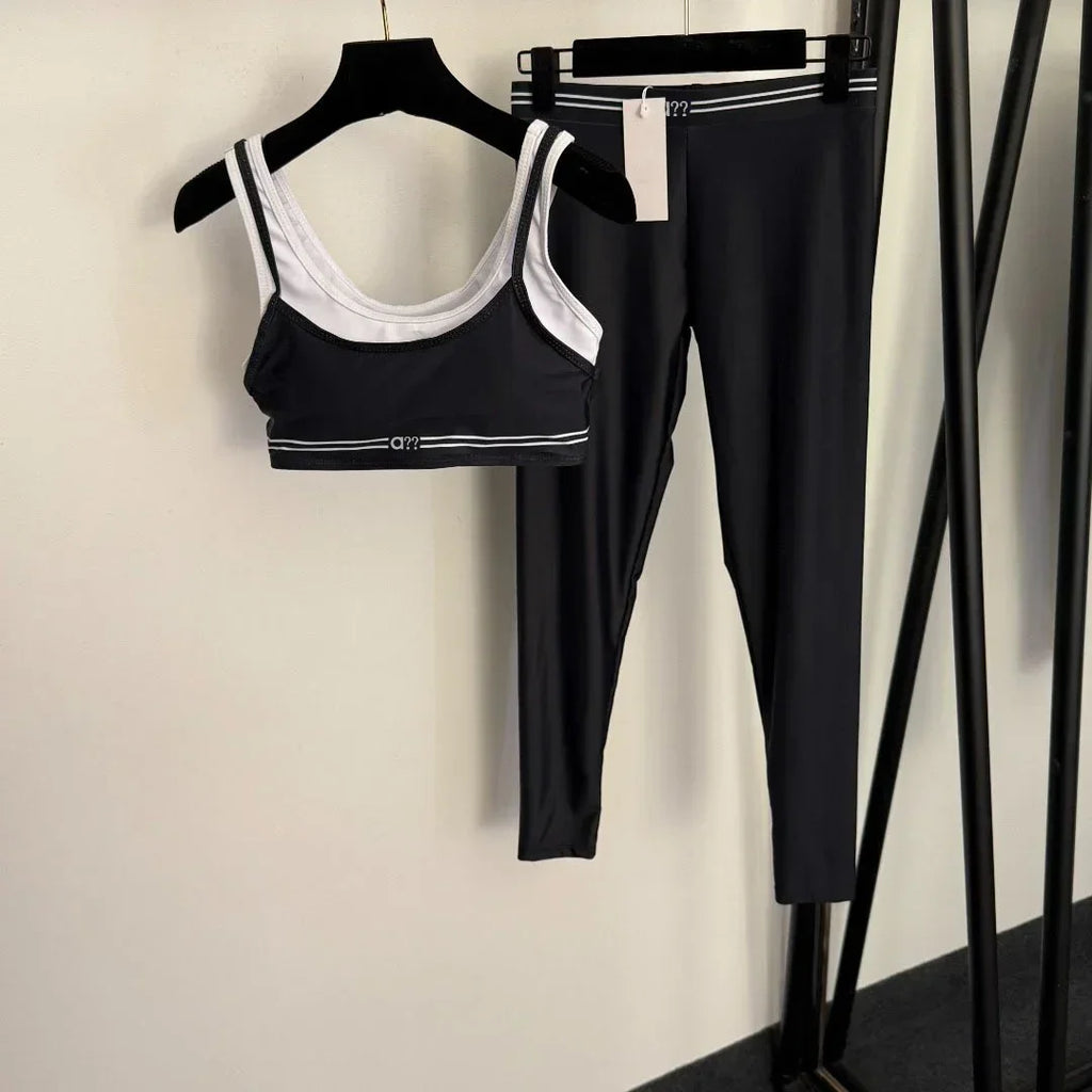 2026 Summer New Yoga Sports Suit Sling Vest Elastic Small Foot Leggings