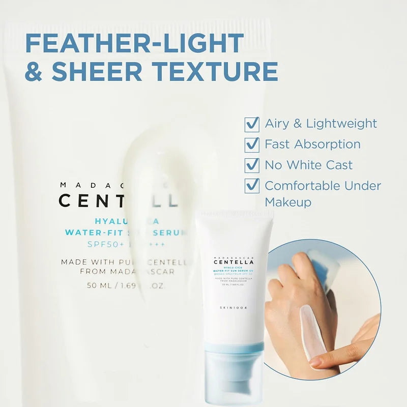 Korean Centella Hyalu Cica Water-Fit Sunscream SPF50 Sun Serum and Facial Hyalu-Cica Moisture Cream Beauty Skincare Sets
