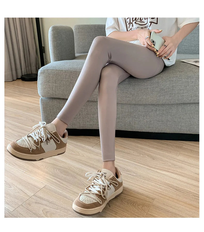 BIVIGAOS Summer New White Khaki Shark Leggings Women Thin High Waist Slim Legs Skinny Leggings Sports Fitness Leggings Spring