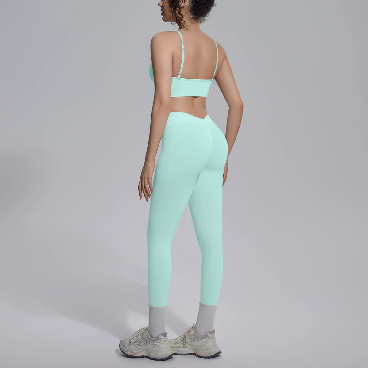 2PCS Woman Yoga Set Shockproof Workout Top Sexy Yoga Bra with Chest Pad High Stretch Seamless Fitness Pants Gym Yoga Set