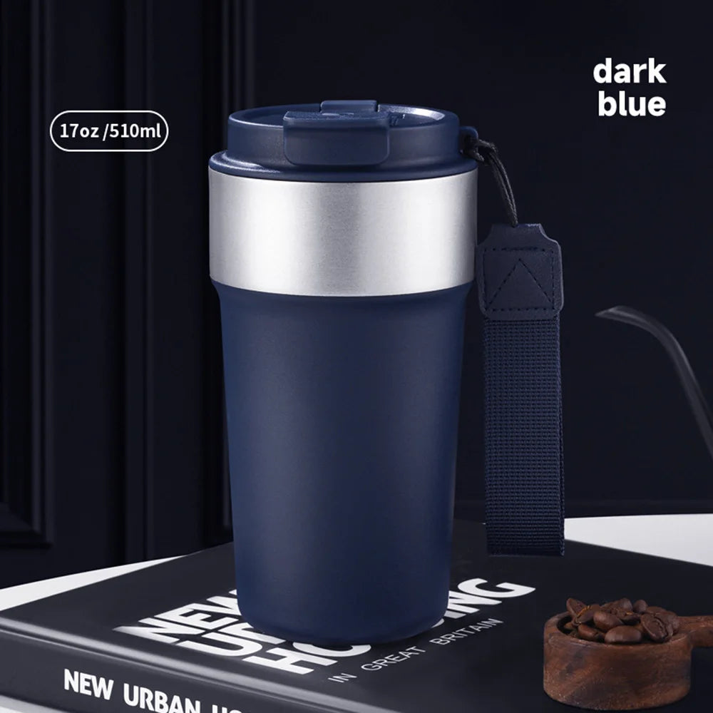 17oz/510ml Insulated Cup 304 Stainless Steel Thermos Coffee Cup Leak-Proof Water Cup with Lid Travel Mug Keep Hot Cold