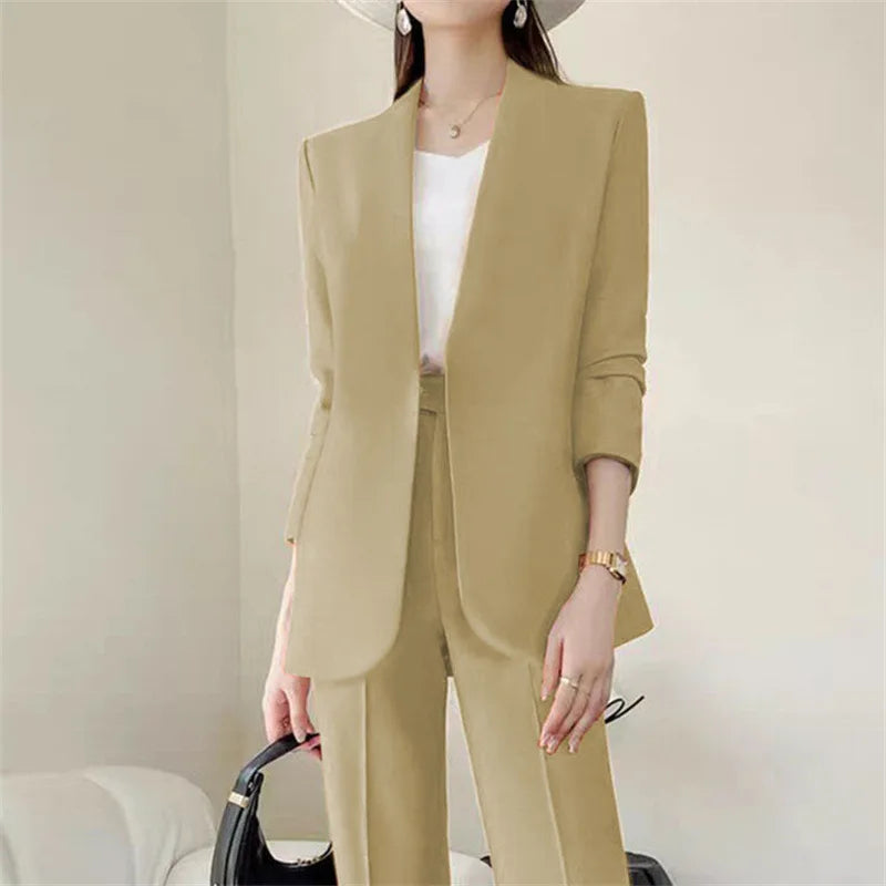 Fashion 2 Piece Sets Women Outfits Spring Autumn New in Korean Pants Sets Commuter Elegant Suit Coat 2 Piece Sets Women