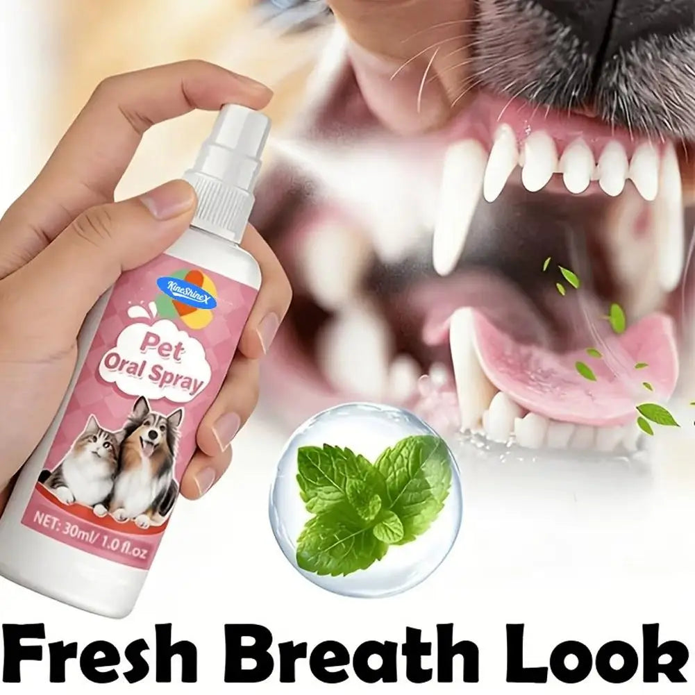 1/2/3Pcs 30ML Pet Oral Spray for Dogs & Cats,Gentle Breath Freshener, Plaque & Tartar Reducer, No-Brush Dental Cleaner Spray