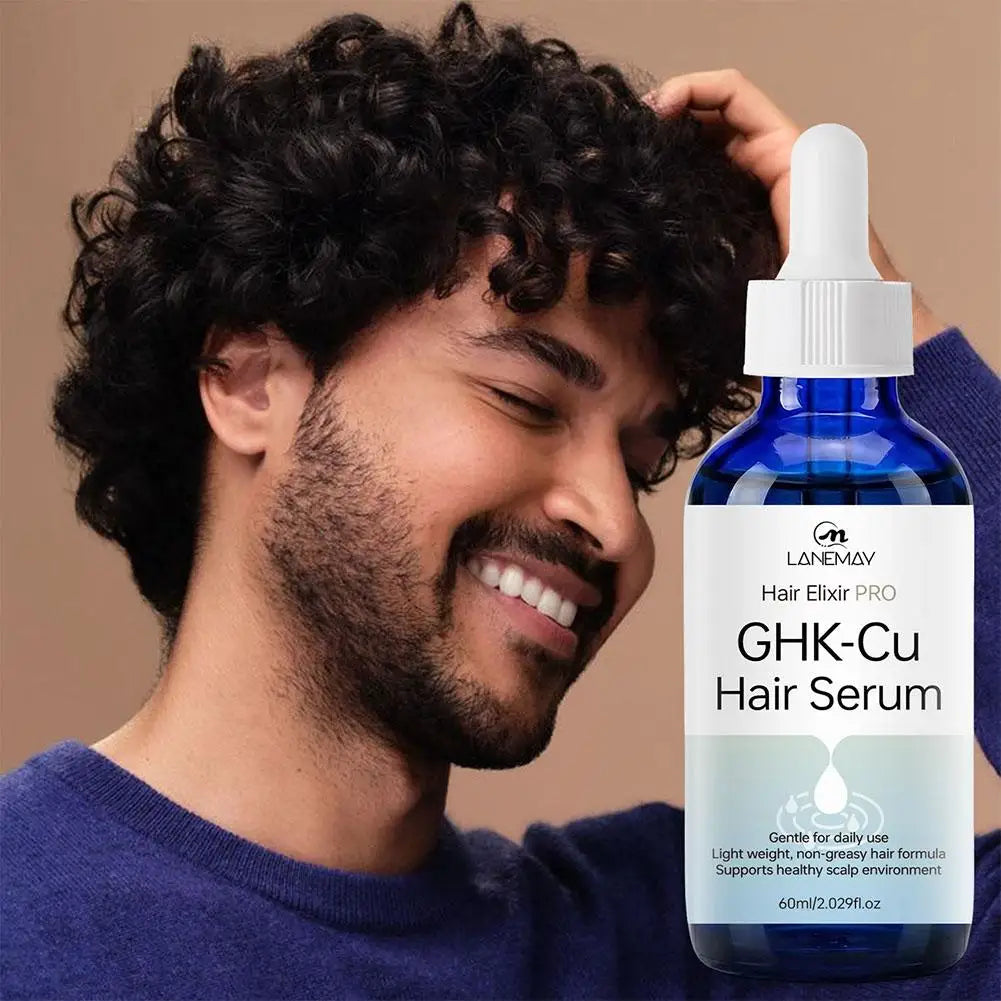 60ml GHK Cu Copper Peptide Hair Serum Hair Deep Nourishment Fast Absorbing Moisturizing Strengthen Roots Non Greasy