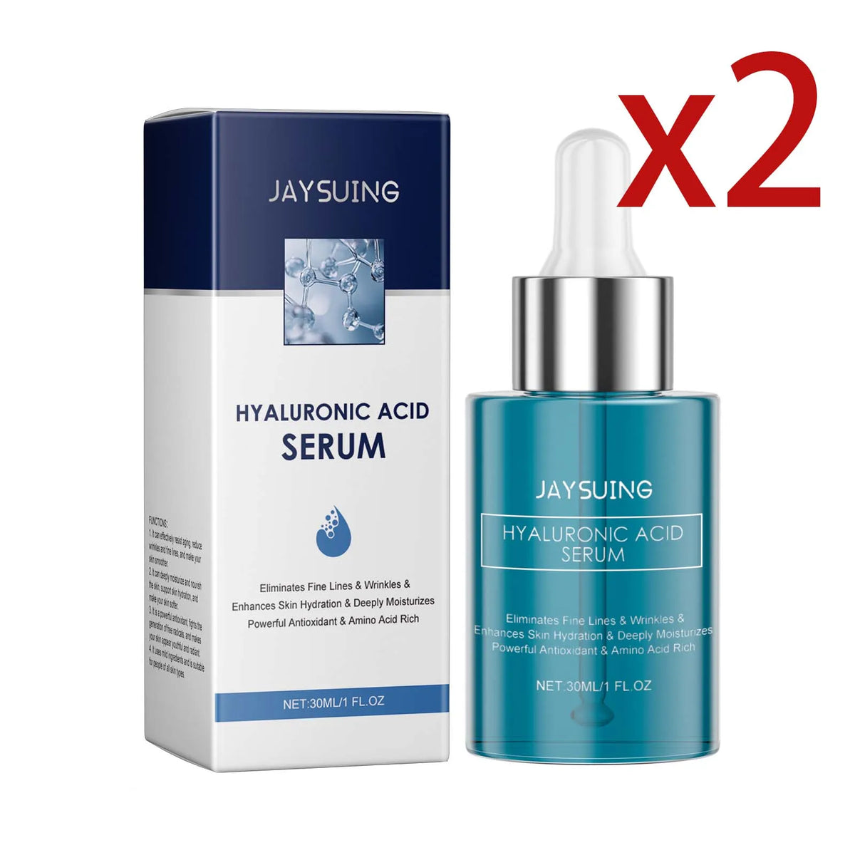 Hyaluronic Acid Antioxidant Facial Essence Smooth Nourish Skin Reduce Fine Lines Repair Cell Barriers Mild Moisturizing Serum