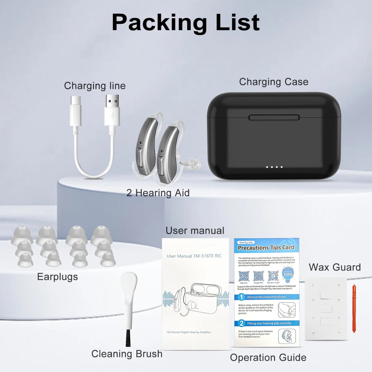 Hearing Aid High Quality 16 Channel Digital Bluetooth Hearing Aids for Seniors Adult Deafness Hearing Aid Rechargeable Audifonos