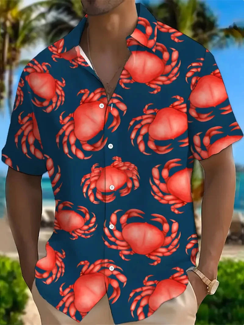 Cartoon Animal Duck Hawaiian 3D Print Shirts Men's Summer Short Sleeve Cute Banana Beach Shirts Blouse Men Clothing Unisex Tops