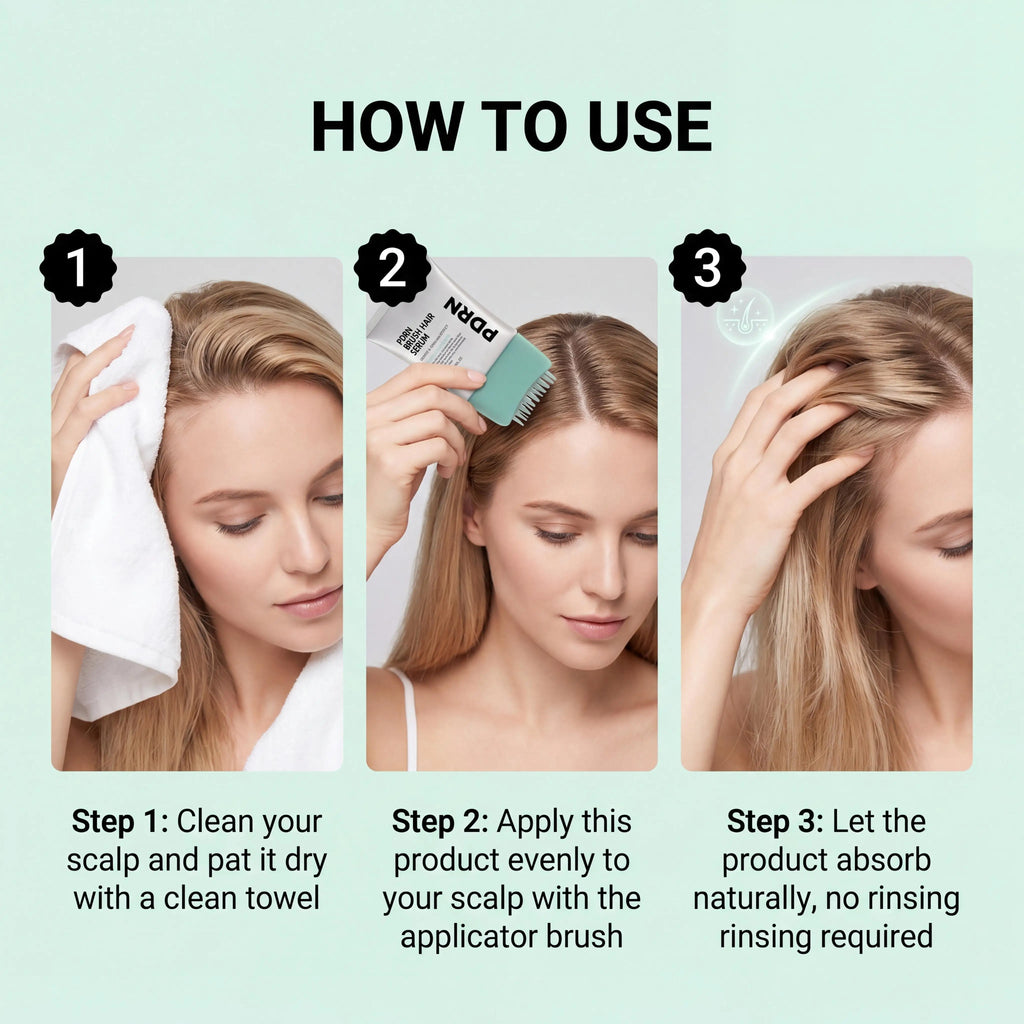PDRN Hair Serum With Built-In Brush,Strengthen Hair Root Anti Hair Loss Improve Scalp Environment Daily Head Care Scalp Massager