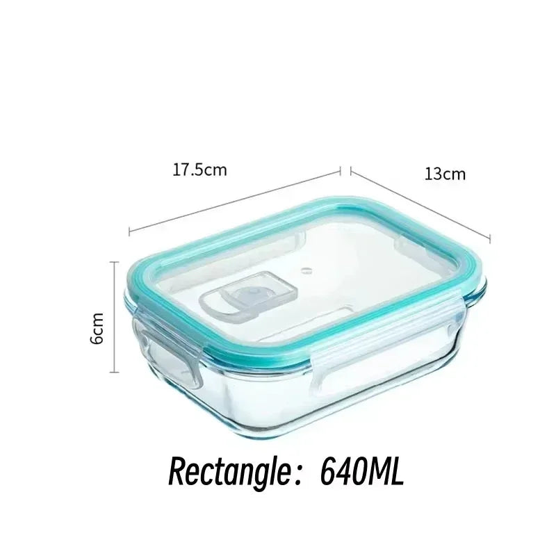 Glass Lunch Bento Box for Adults, Food Storage Containers with Lids Microwave & Dishwasher Safe Meal Prep Container for Office