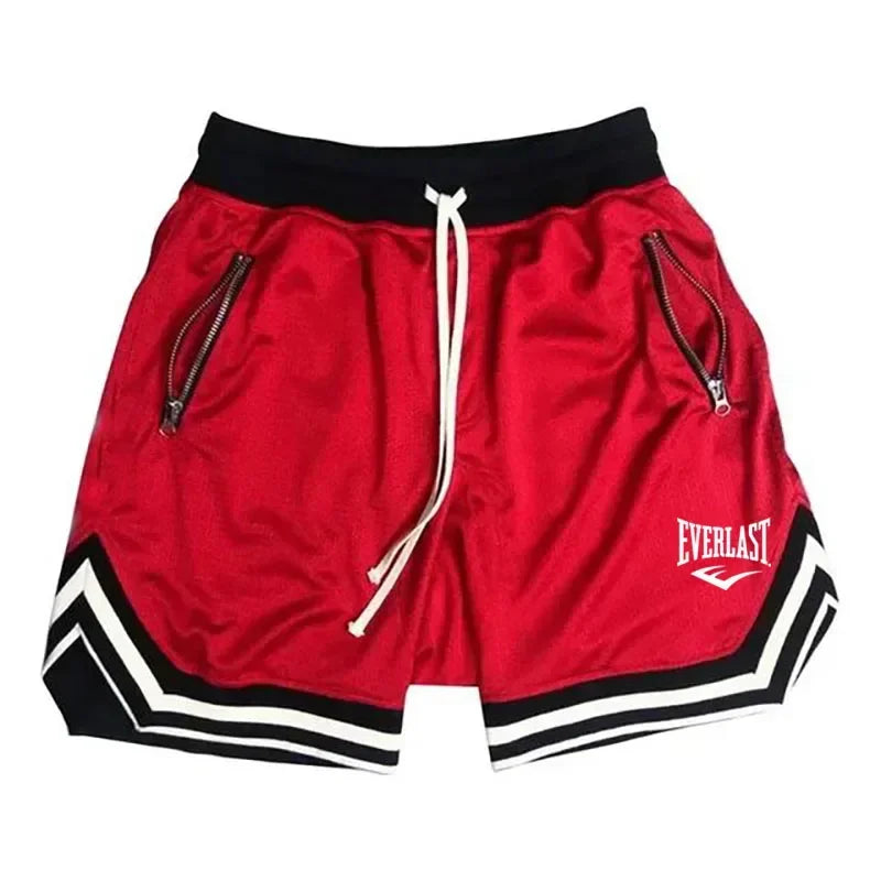 EVERLAST 2026 New Mens Basketball Shorts Summer Loose Breathable Mesh Casual Fashion Hip Hop Outdoor Sport Training Shorts