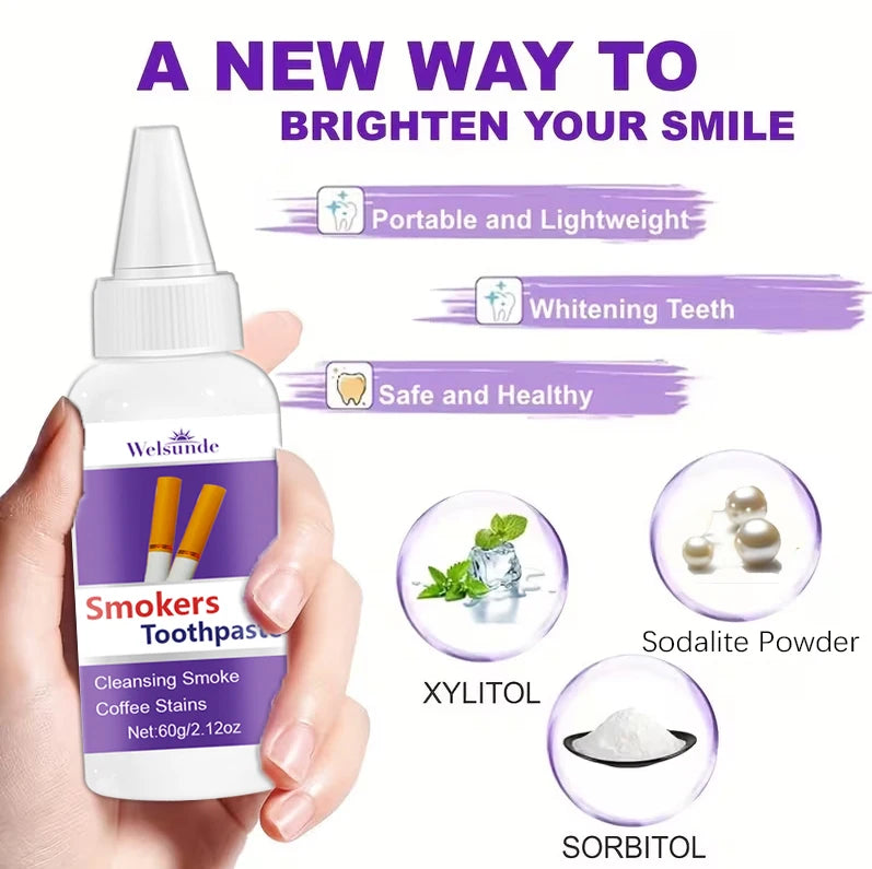 2 Packs Whitening Teeth Toothpaste, Gently Reduce Smoke & Coffee Stains, Toothpaste for Deep Cleaning & Brighter Smile, Purple Remineralizing Hydroxyapatite Toothpaste, with Minty Fresh Breath, Gentle on Gums, Ideal Oral Hygi