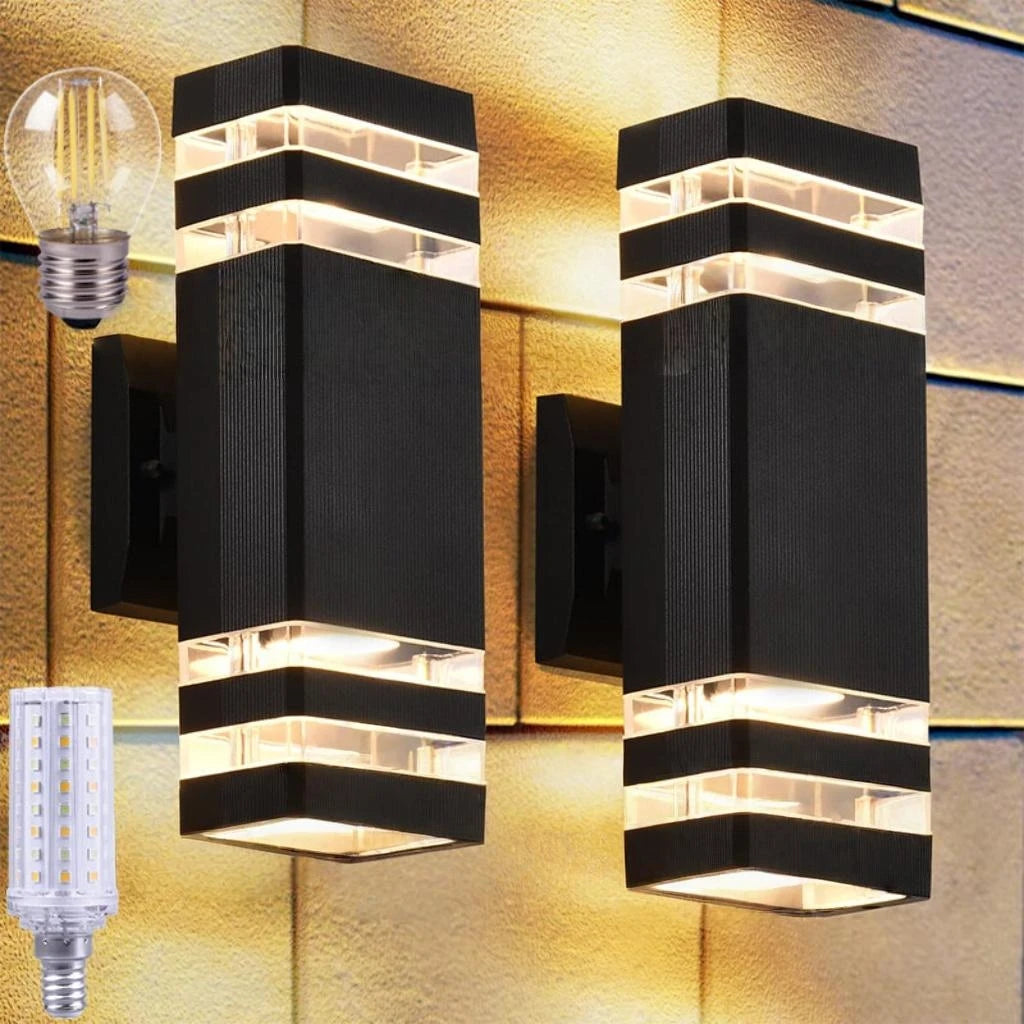 Outdoor LED Wall Lights E27 Up Down Exterior Wall Sconce IP65 Waterproof Led Sconce Lamp for Porch Front Door Garden Wall Lamp