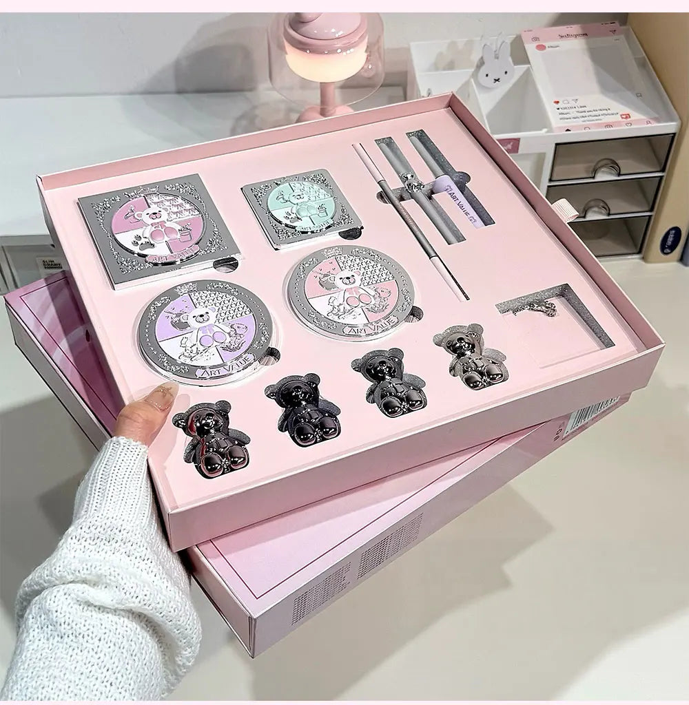 ART VALUE Face Makeup Sets Include 4Lip Mud,1Eyebrow Pen,1Mascara,1Eyebrow Tinted,1Pressed Powder,1Blusher,1Contour,1Eyeshadow