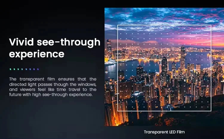 P4 LED Transparent Flexible Display High Transparency Foil Film Led Video Wall Film Display Transparent Panels