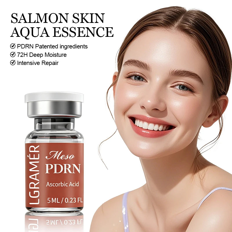 PDRN Salmon DNA Serum for Facial Hydro Glow Vitamin C Skin Booster Brighten Korean Skincare Hydration 5ml*1/10 Ascorbic Acid