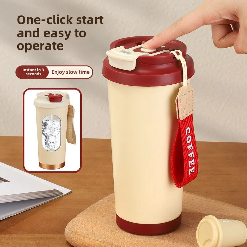500ml Stainless Steel Coffee Milk Leak Proof Stir Cup Outdoor Office Business Portable Type-C Charge Automatic Self Stirring Mug