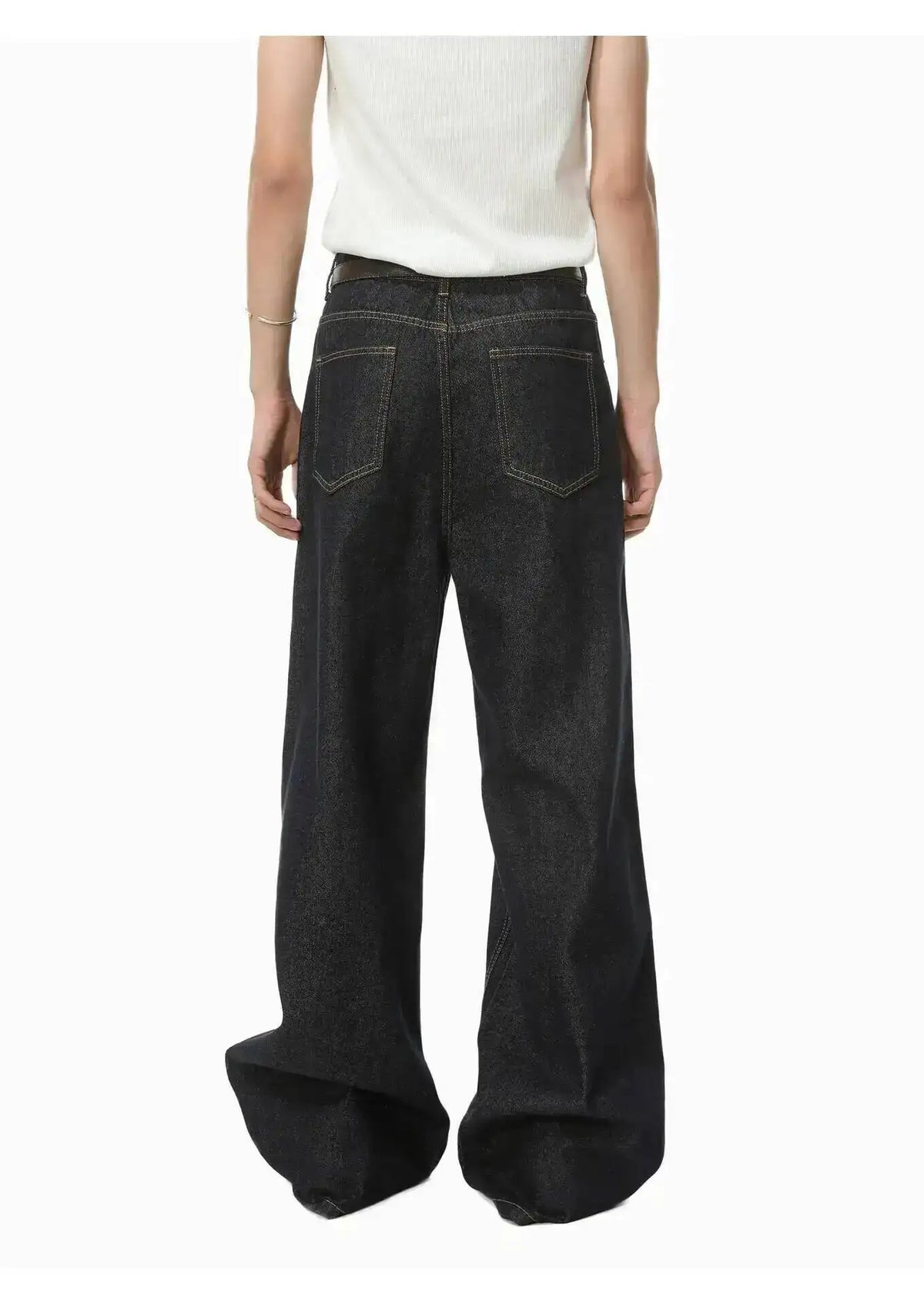 IEFB Men's Straight Denim Pants New Cleanfit Solid Color Korean Version Wide Leg Versatile Casual Jeans Trend New Autumn  9C1519