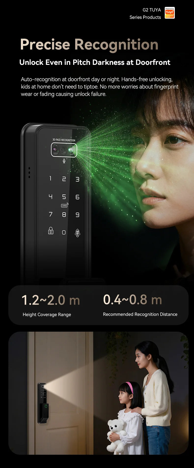 Smart Lock with Video Intercom Camera Facial Recognition Fingerprint Password Palm Vein Authentication Automatic