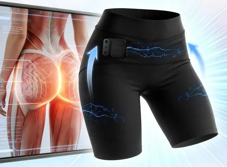 EMS Workout Shorts Electric Muscle Stimulator Yoga & Fitness Pants for Glutes Abdomen Pelvic Floor Training Body Sculpting Wear